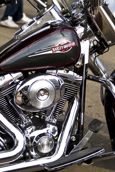 Closeup μιας μηχανής μοτοσικλέτα μεγάλο χρώμιο — Φωτογραφία Αρχείου