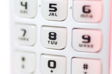 Mobile phone keypad in closeup clipart