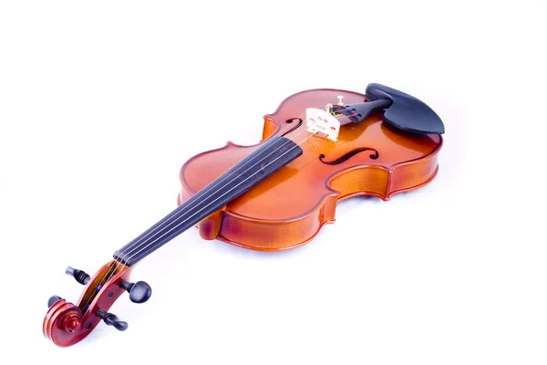 Violino vintage sobre fundo branco — Fotografia de Stock