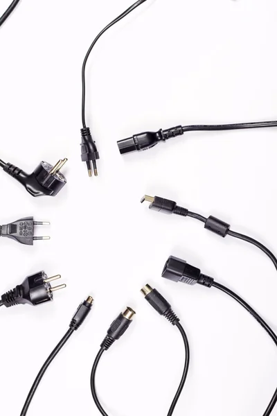 Power cord connectors over white background — Zdjęcie stockowe