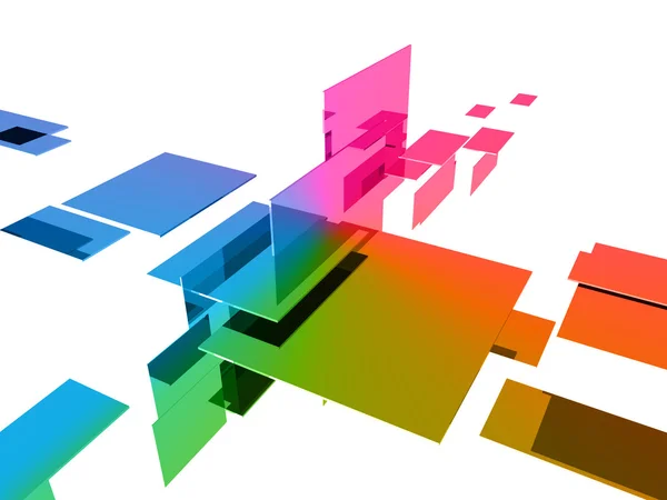 Cuburi 3D cu efecte luminoase lucioase — Fotografie, imagine de stoc