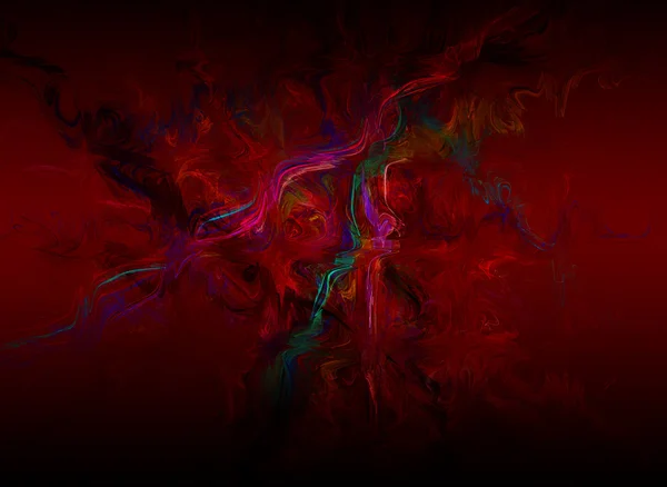 Poder, estructuras abstractas en rojo sobre un fondo oscuro — Foto de Stock