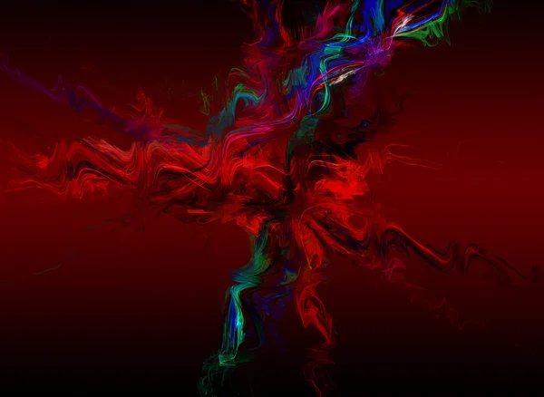 Poder, estructuras abstractas en rojo sobre un fondo oscuro — Foto de Stock