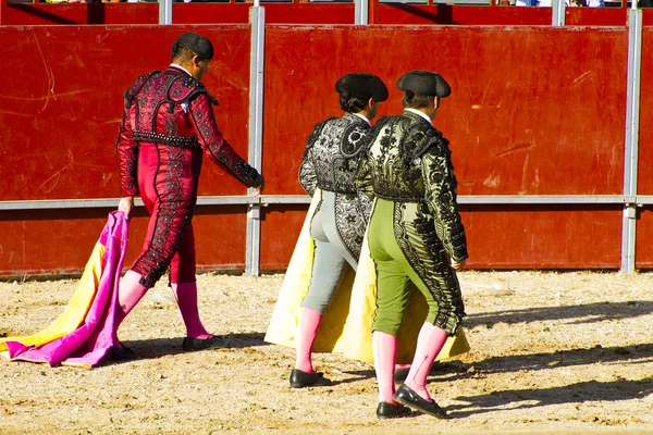 Group bullfighters costumes — Stock Photo, Image