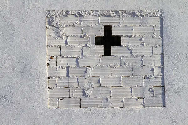 Mur de briques blanches, image urbaine — Photo