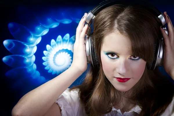 Playing to be a professional deejay — Stock Photo, Image