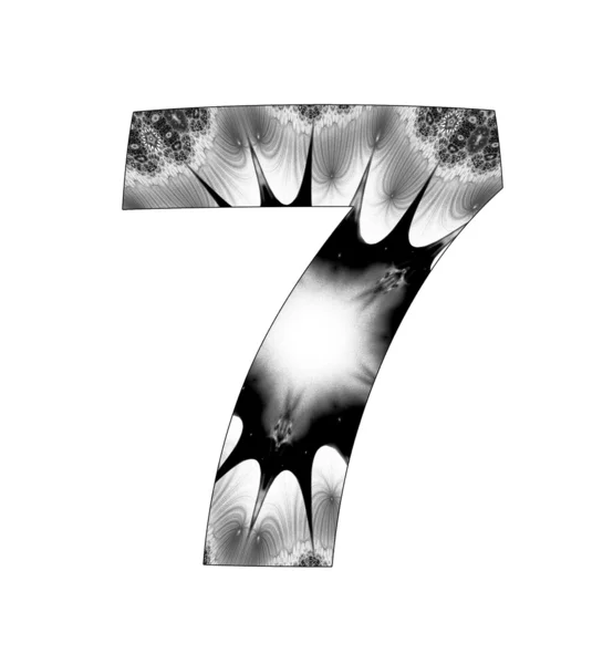 7 número com design abstrato — Fotografia de Stock