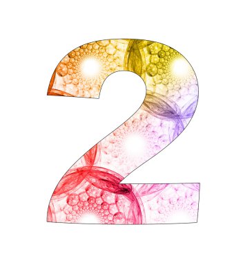 2 number with abstract design clipart