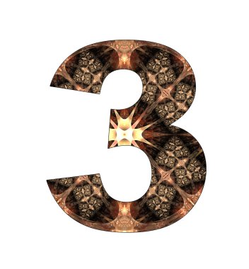 3 number with abstract design clipart