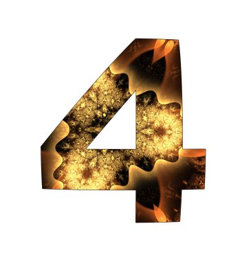 4 number with abstract design clipart