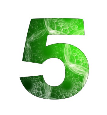 5 number with abstract design clipart