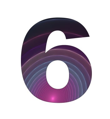 6 number with abstract design clipart