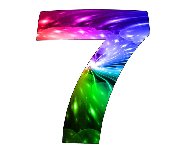 7 número con diseño abstracto — Foto de Stock
