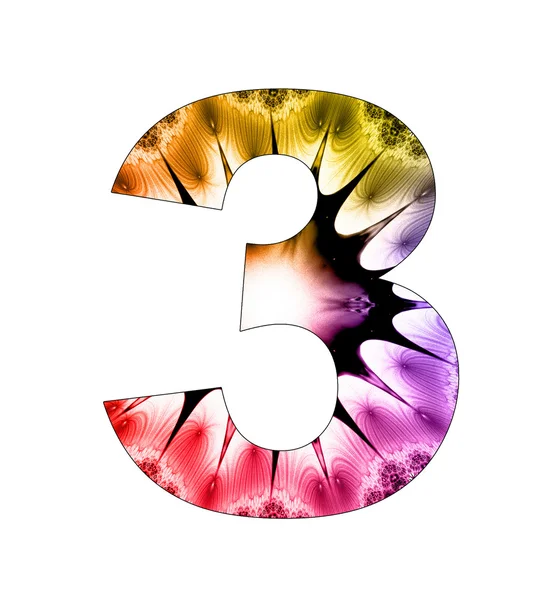 3 número con diseño abstracto — Foto de Stock