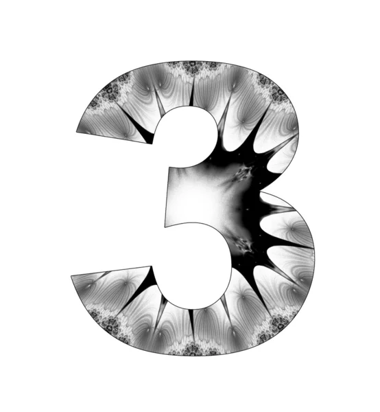 3 número com design abstrato — Fotografia de Stock