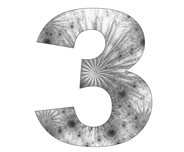 3 number with abstract design — Stock Photo, Image