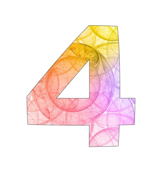 4 number with abstract design — Stock Photo, Image
