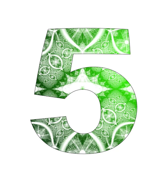 5 número con diseño abstracto — Foto de Stock