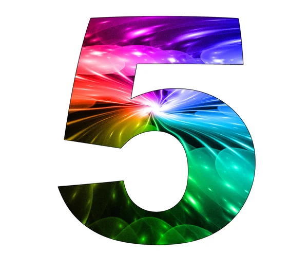 5 number with abstract design — Stock Photo, Image