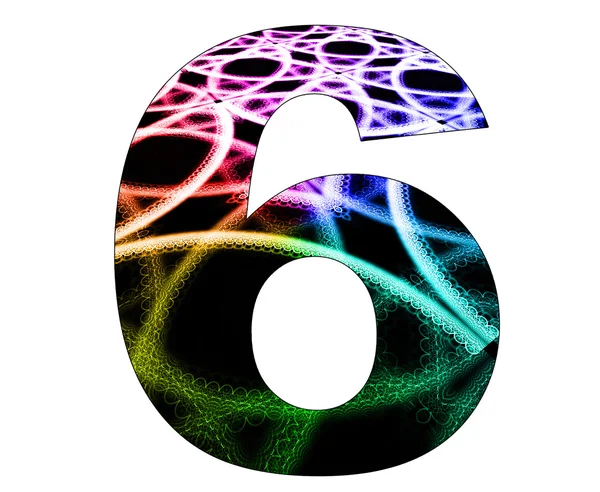 6 number with abstract design — Stock Photo, Image