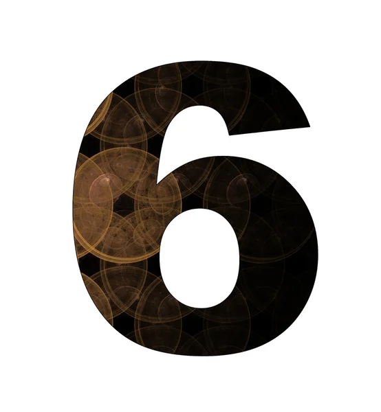 6 número con diseño abstracto — Foto de Stock