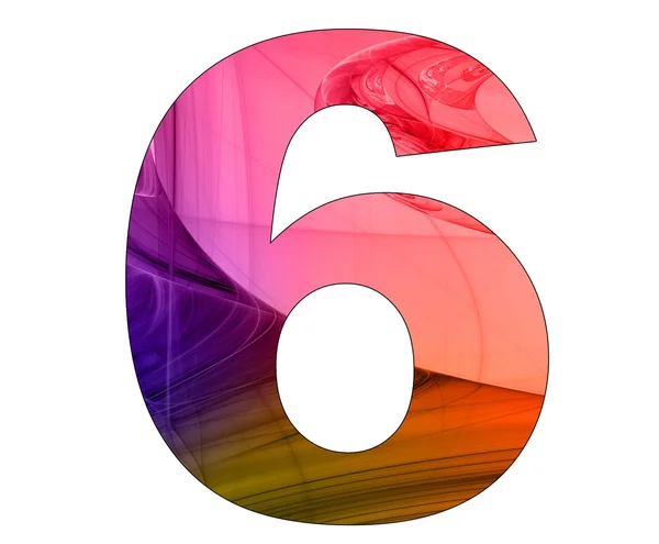 6 número com design abstrato — Fotografia de Stock