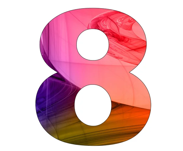 8 soyut tasarım ile sayı — Stok fotoğraf