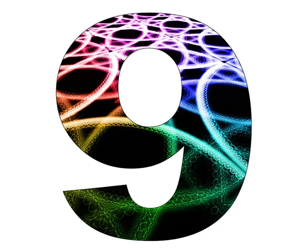 9 número con diseño abstracto — Foto de Stock