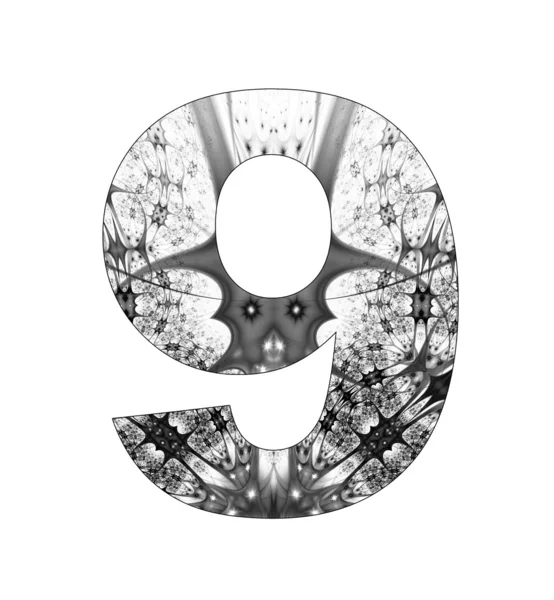 9 number with abstract design — Stock Photo, Image