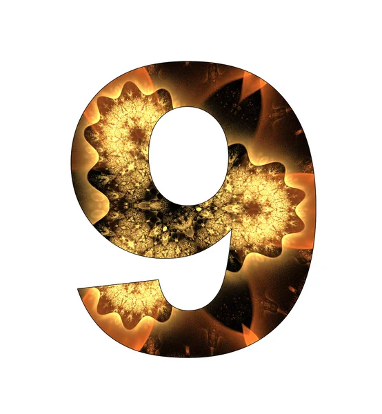 9 number with abstract design — Stock Photo, Image