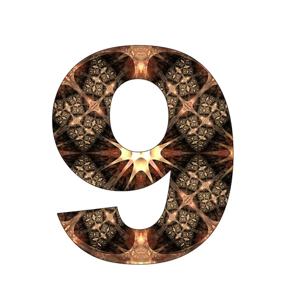 9 número con diseño abstracto — Foto de Stock