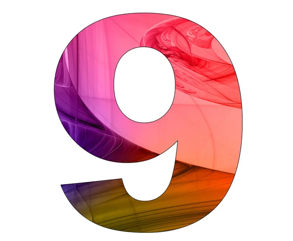 9 número con diseño abstracto —  Fotos de Stock