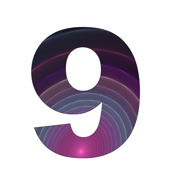 9 número com design abstrato — Fotografia de Stock