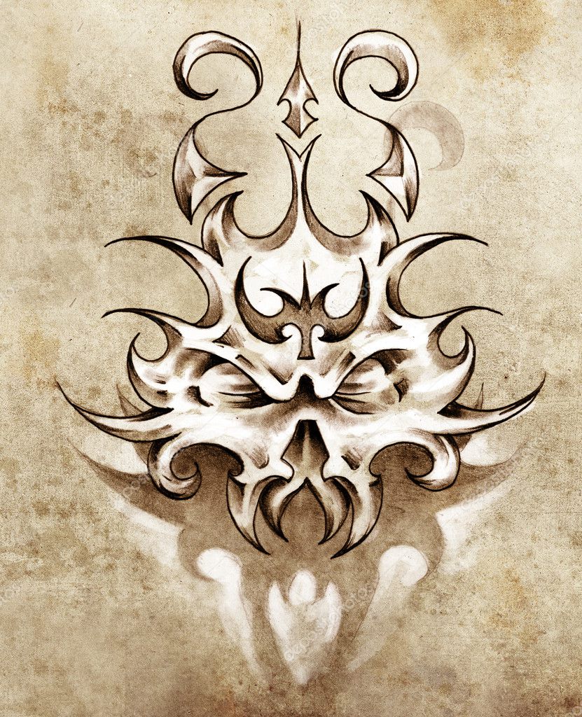 Human skull symbolism Tattoo , Design Tribal transparent background PNG  clipart | HiClipart