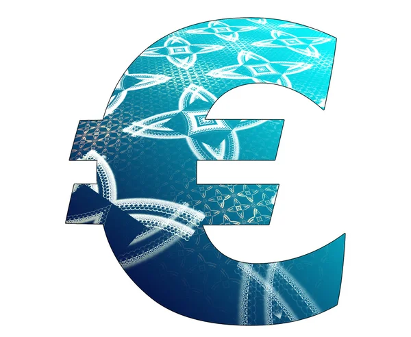 Символ евро с абстрактным дизайном — стоковое фото