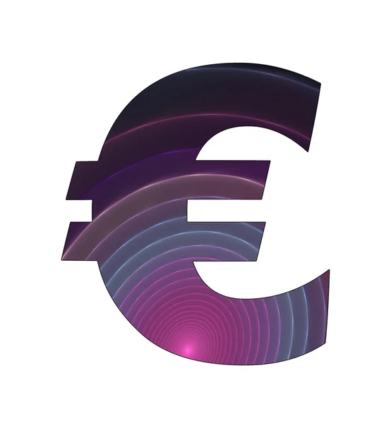 Символ евро с абстрактным дизайном — стоковое фото