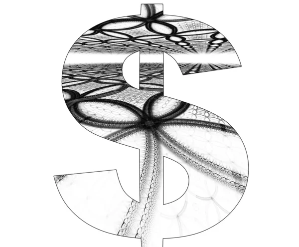 Symbol dolaru s abstraktními — Stock fotografie