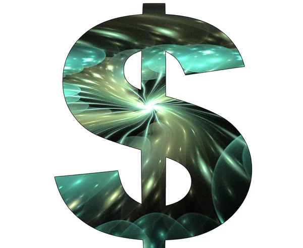 Символ доллара с абстрактным дизайном — стоковое фото