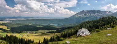 View of the mountain Durmitor and Black Lake. clipart