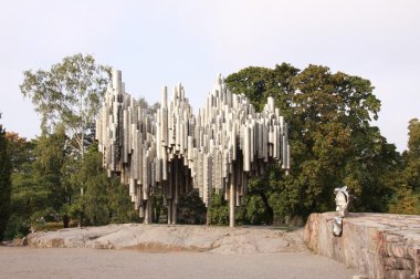 Composer Sibelius Monument in Helsinki clipart