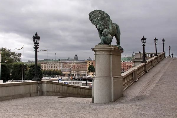 Львы возле Королевского дворца — стоковое фото