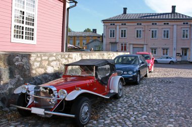 Red retro car clipart