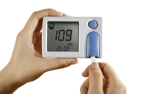 Cukrzycowej glukometru당뇨 혈당 측정기 — 스톡 사진