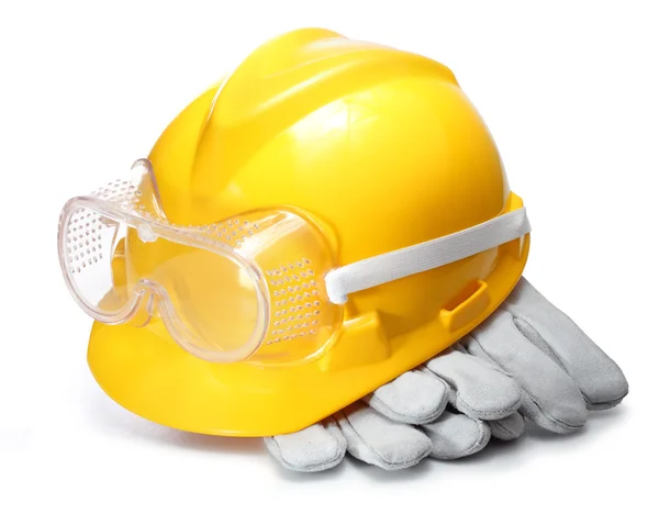 Žlutá stavební helma — Stock fotografie