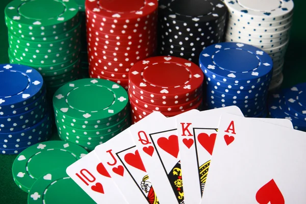 Royal flush winning Poker hand — Stock Photo, Image
