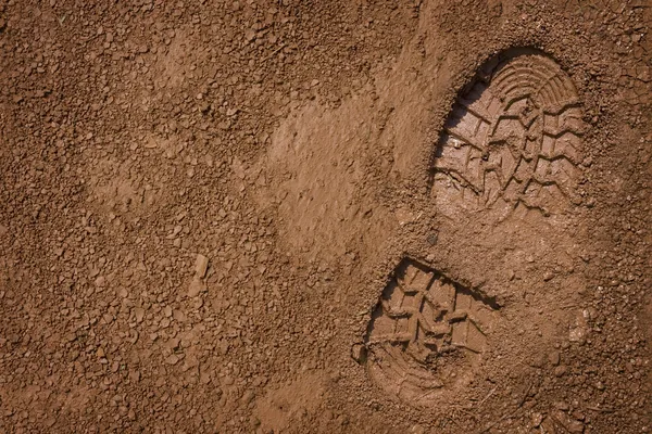 진흙에 Bootprint — 스톡 사진