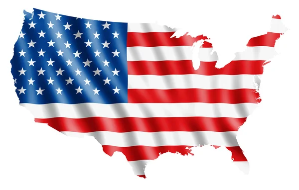 Yhdysvaltain lippu kartta — kuvapankkivalokuva