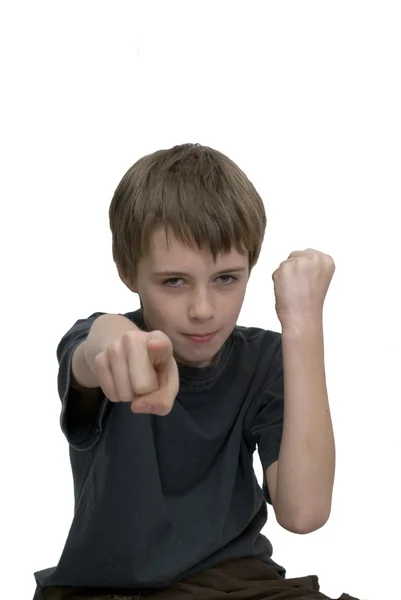 Агресивный мальчик — стоковое фото