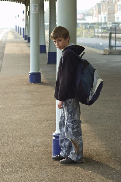 stock image Boy waiting