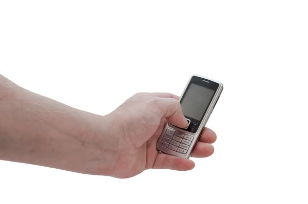Mão e celular — Fotografia de Stock